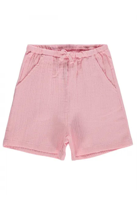 Kız Çocuk Şort 6-9 Yaş Şeftali - Paket