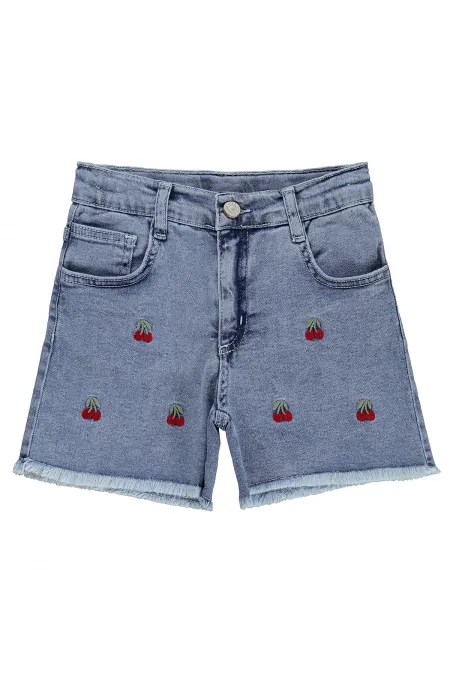 Kız Çocuk Şort 6-9 Yaş Mavi - Paket