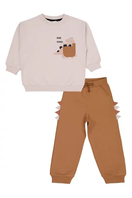 Ensemble de survêtement garçon pour enfants de 2 à 5 ans, couleur pierre - Emballage