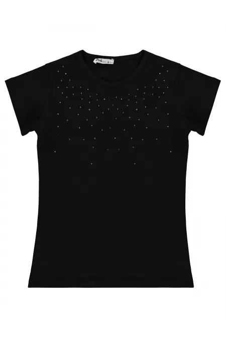 Kız Çocuk Tişört 10-13 Yaş Siyah - Paket