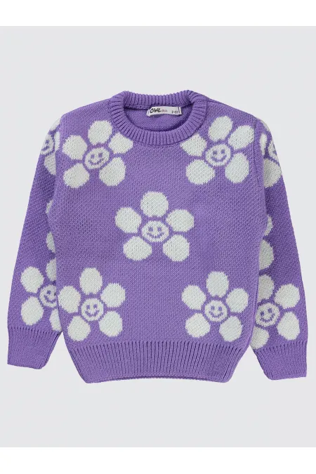 Pull pour fille de 2 à 5 ans, couleur lilas métallisé - Emballage