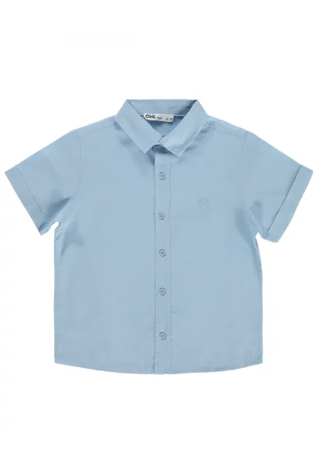 Erkek Çocuk Gömlek 6-9 Yaş Mavi - Paket
