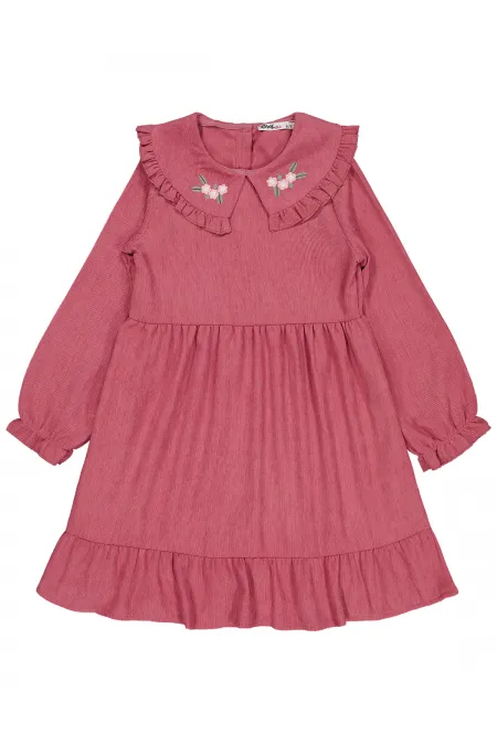 Kız Çocuk Jile ve Elbise 6-9 Yaş Gül Kurusu - Paket