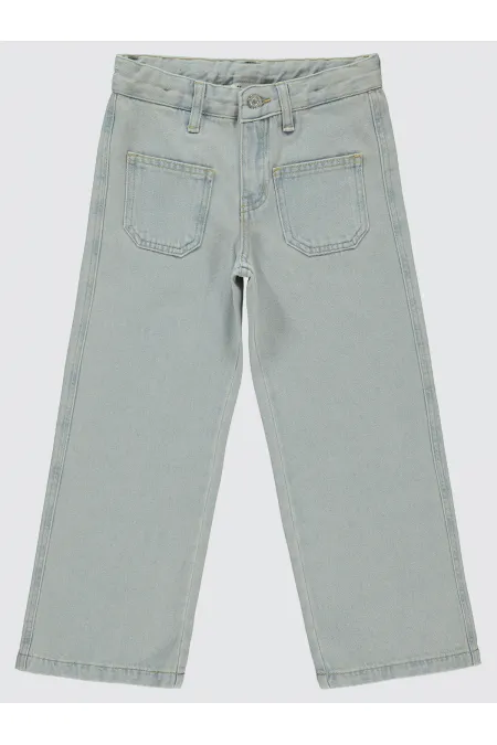 Kız Çocuk Pantolon 6-9 Yaş Buz Mavi - Paket