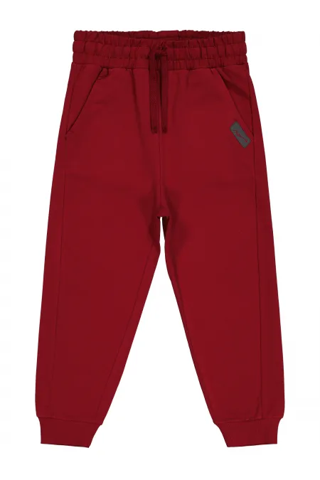 Bas de survêtement garçon 10-13 ans, rouge bordeaux - Lot