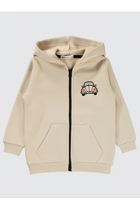 Gilet garçon 2-5 ans couleur pierre - Emballage