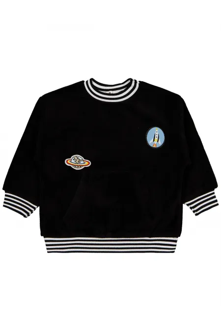 Erkek Çocuk Sweatshirt 2-5 Yaş Siyah - Paket