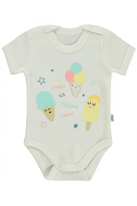 Bebek Çıtçıtlı Badi 0-24 Ay Ekru - Paket