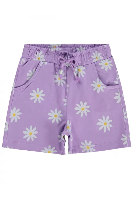 Kız Çocuk Şort 2-5 Yaş Lila - Paket