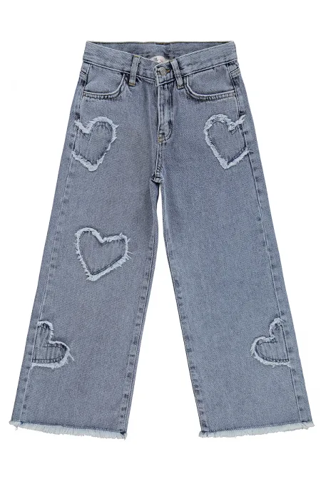 Girls' Denim Trousers, Ages 6-9, Ice Blue - Pack Girls' Denim Trousers, Ages 6-9, Ice Blue - Pack