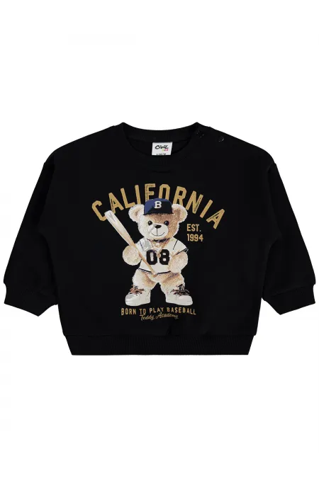 Bebek Sweatshirt 0-24 Ay Siyah - Paket