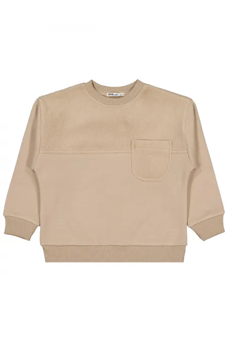 Erkek Çocuk Sweatshirt 2-5 Yaş Açık Kahve - Paket