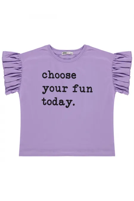 Lot de t-shirts pour filles, 6-9 ans, violet Lot de t-shirts pour filles, 6-9 ans, violet