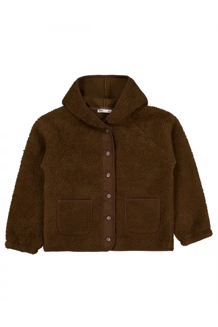 Gilet pour fille 10-13 ans, marron foncé - Emballage