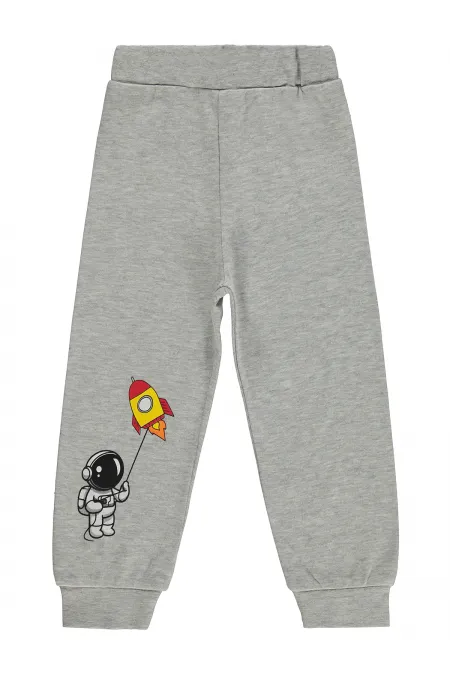 Pantalon de survêtement garçon Km 2-5 ans Gris chiné - Emballage