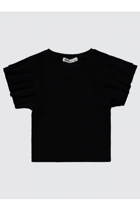 Girls T-Shirt 6-9 Years Old Black - Pack