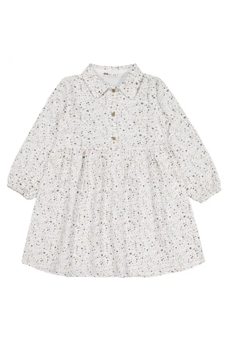 Kız Çocuk Jile ve Elbise 6-9 Yaş Ekru - Paket