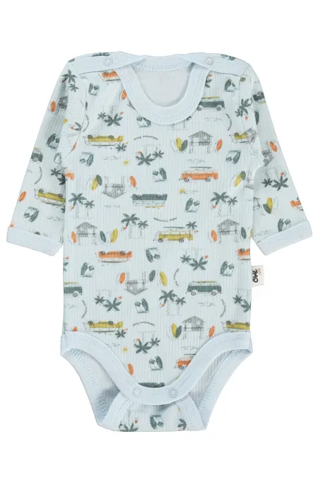 Body bébé à boutons-pression bleu 0-24 mois - Emballage