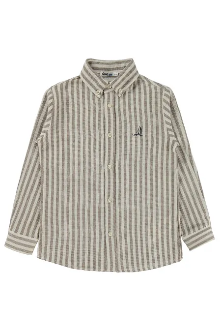 T-shirt garçon, 6-9 ans, marron - Lot