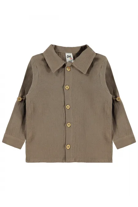 Baby Shirt 0-24 Months Dark Brown - Pack