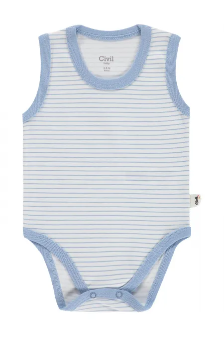 Bebek Çıtçıtlı Badi 0-24 Ay Soft İndigo - Paket