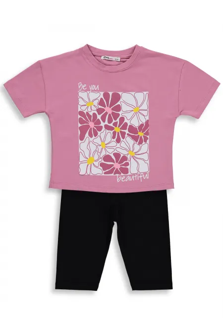 Kız Çocuk Takım 2-5 Yaş Soft Pembe-Siyah - Paket