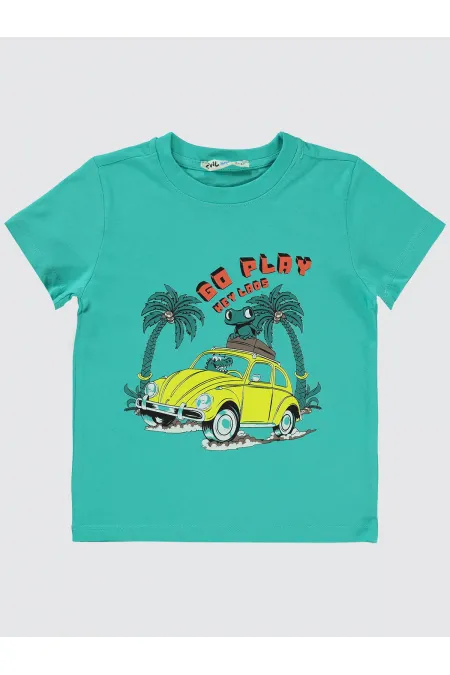 Lot de T-shirts pour garçons de 2 à 5 ans, couleur menthe