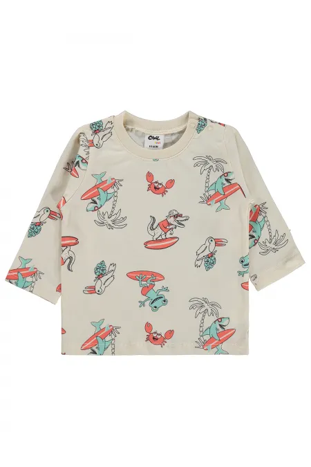 Bebek Sweatshirt 0-24 Ay Açık Bej - Paket