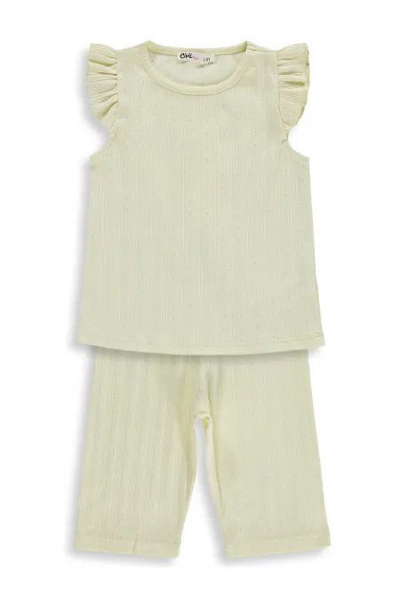 Kız Çocuk Pijama Takımı 2-5 Yaş Sarı - Paket