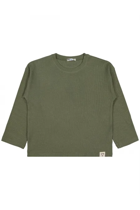 Erkek Çocuk Sweatshirt 6-9 Yaş Haki - Paket