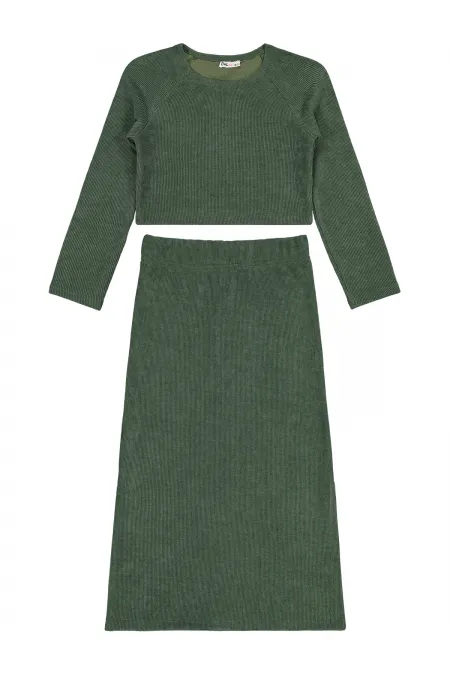 Kız Çocuk Takım 10-13 Yaş Haki - Paket