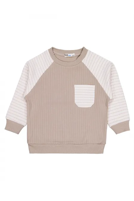 Erkek Çocuk Sweatshirt 2-5 Yaş Vizon - Paket