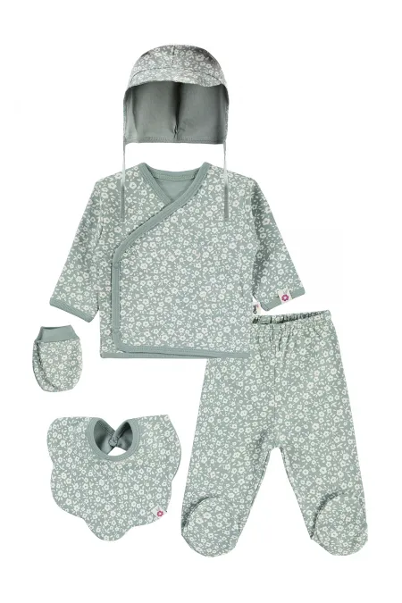 Baby Bodysuit Sets 0-24 Months Light Green - Package