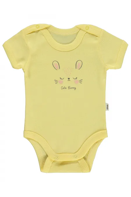 Bebek Çıtçıtlı Badi 0-24 Ay Açık Sarı - Paket