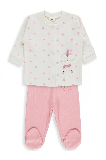 Bebek Pijama Takımı 0-24 Ay Ekru - Paket