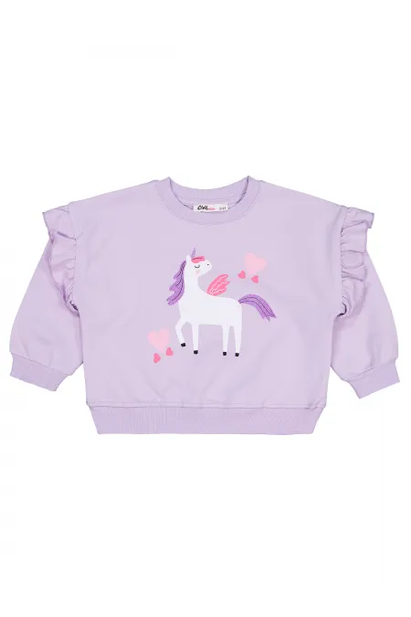 Kız Çocuk Sweatshirt 2-5 Yaş Lila - Paket