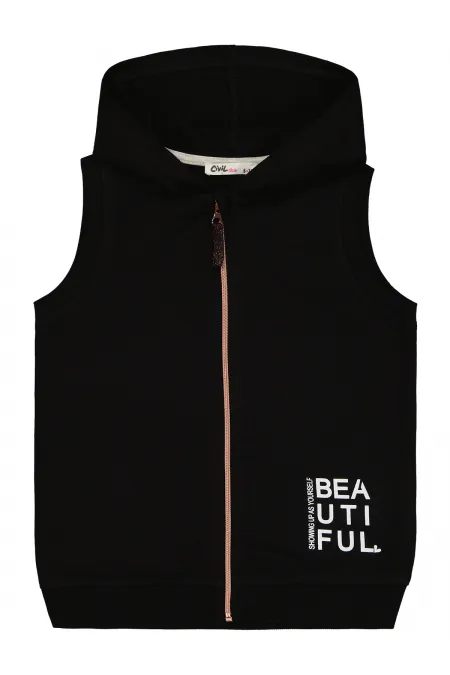 Kız Çocuk Yelek 6-9 Yaş Siyah - Paket