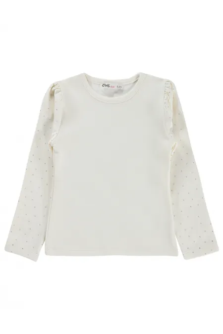 Sweat-shirt pour fille, 6-9 ans, blanc cassé - Emballage