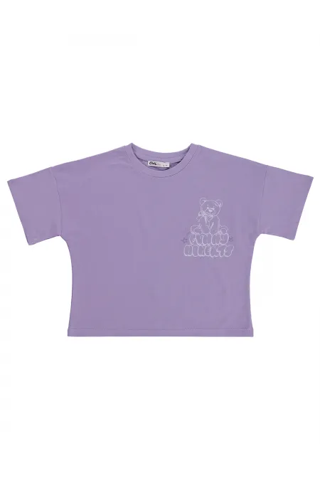 Lot de t-shirts pour filles, 6-9 ans, violet