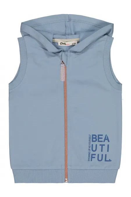 Kız Çocuk Yelek 2-5 Yaş Mavi - Paket