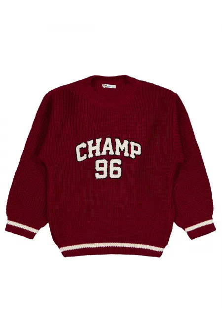Pull garçon bordeaux 6-9 ans - Emballage