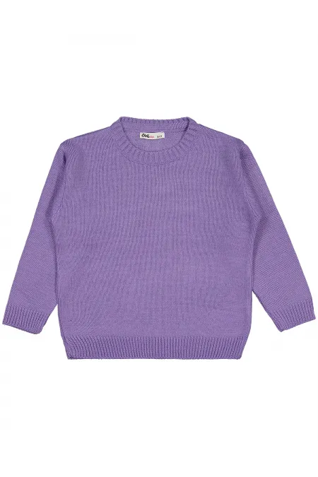 Kız Çocuk Kazak 6-9 Yaş Mor - Paket