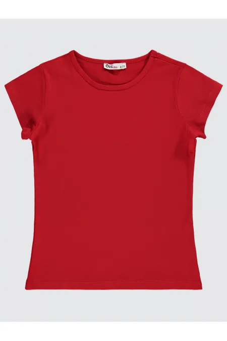 Girls' T-shirt, Ages 6-9, Red - Pack