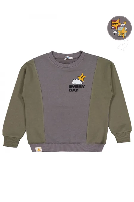 Erkek Çocuk Sweatshirt 6-9 Yaş Haki - Paket