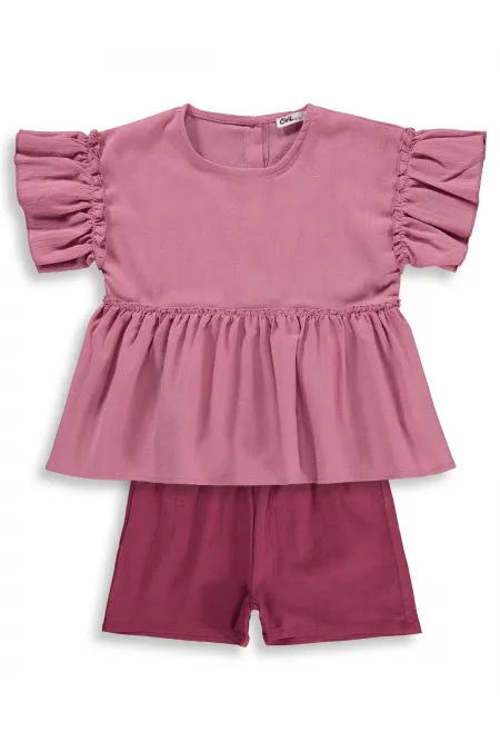 Kız Çocuk Takım 2-5 Yaş Gül Kurusu - Paket