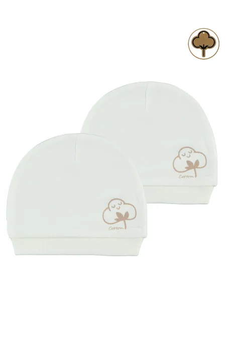 Ensemble bonnet et chapeau bébé 0-24 mois écru - Lot