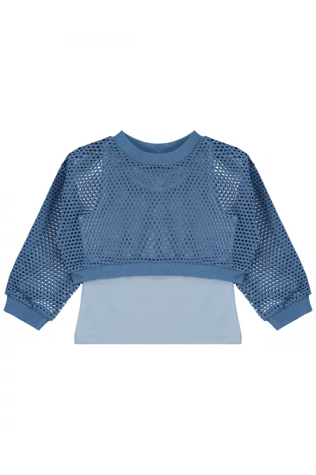 Kız Çocuk Sweatshirt 2-5 Yaş Petrol - Paket