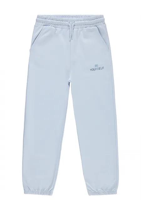 Pantalon de survêtement pour filles, 10-13 ans, bleu clair - Lot