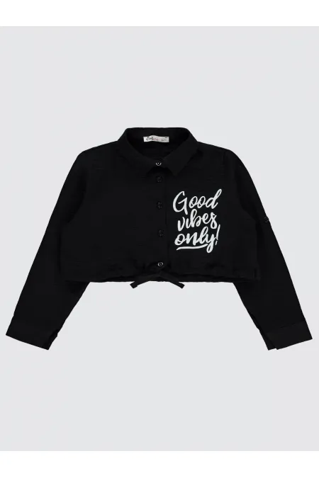 Kız Çocuk Gömlek 6-9 Yaş Siyah - Paket