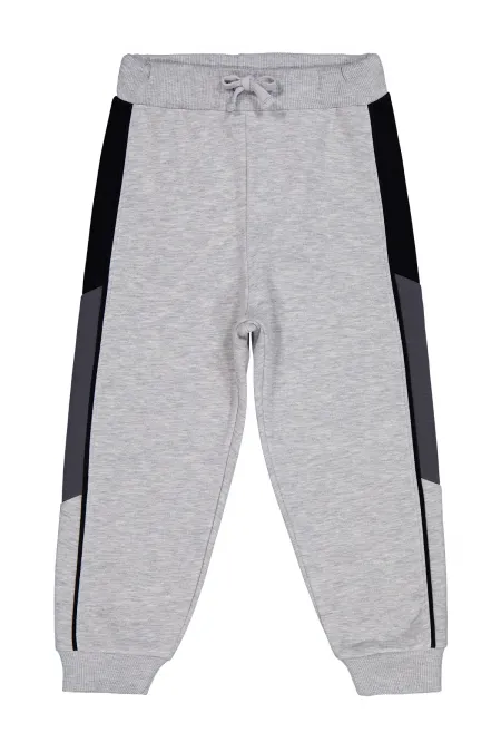 Pantalon de survêtement garçon, 10-13 ans, gris chiné - Lot